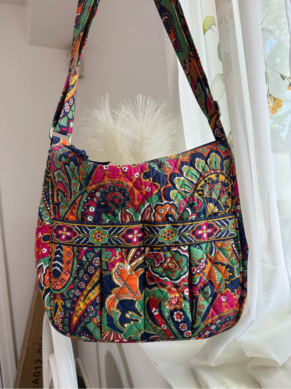 Vera Bradley Venetian Paisley Quilted Cotton Crossbody Handbag